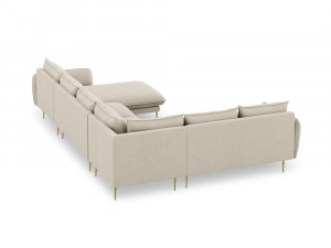 Coltar tapitat Vienna 7 locuri picioare gold – L330 x l235 x h95 - Img 5