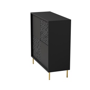 Comoda Bullet KM-2 L100 cm negru/auriu - Img 12