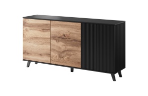 Comoda Random KM1 stejar wotan/negru - L160 x A40 x h82 cm - Img 6