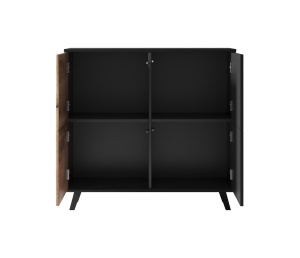 Comoda Random KM2 stejar wotan/negru - L100 x A40 x h95 cm - Img 4