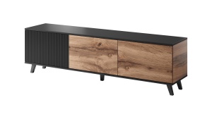 Comoda TV Random RTV2 stejar wotan/negru - L180 x A40 x h52 cm - Img 7