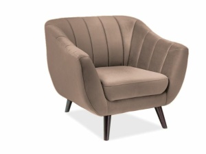 Fotoliu Elite 1 velvet bej inchis/wenge Blu28 - Img 1
