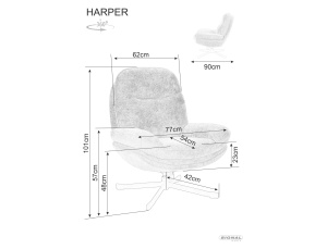 Fotoliu Harper olive/negru Tap.238 - Img 4