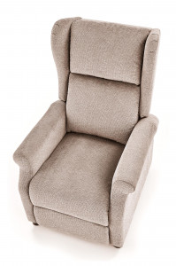 Fotoliu recliner cu functie de masaj Agustin M stofa bej - Img 2