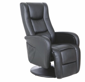 Fotoliu recliner cu functie de masaj Pulsar piele ecologica negru H106 cm - Img 3