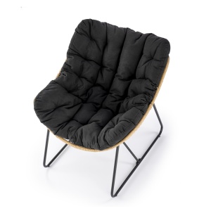 Fotoliu tapitat Whisper natur/negru - H90 cm - Img 4