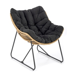 Fotoliu tapitat Whisper natur/negru - H90 cm - Img 14