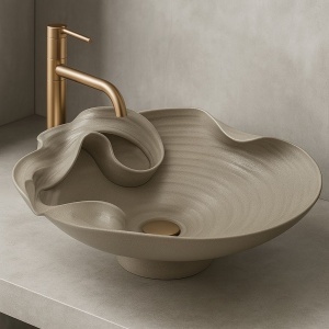Lavoar ceramic pentru blat REA HM-12 Handmade ART - Img 5