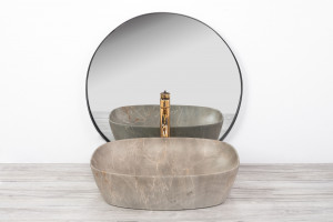 Lavoar Freja Marmura Beige ceramica sanitara - 51 cm - Img 5
