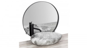 Lavoar Roxy Marmura Gri ceramica sanitara - 49 cm - Img 3