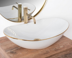 Lavoar Royal Gold Edge ceramica sanitara - 62,5 cm - Img 4