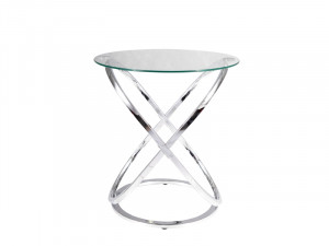 Masa de cafea Eos C transparent/crom – d52 x h56 cm
