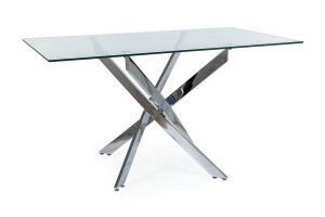 Masa dreptunghiulara Agis II transparent/argintiu L140xl80xh75 cm