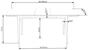 Masa extensibila Barret mdf alb mat - L90/190 x l80 x h75 cm - Img 16