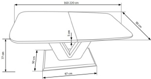 Masa extensibila MDF Mistral - L 160-220 x l 90 x h 77 cm - Img 14