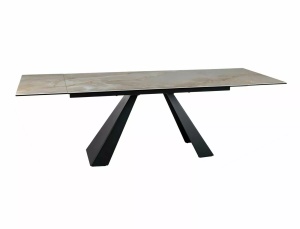Masa extensibila Salvadore Ceramic bej lucios/negru mat L160-240xl90 cm  - Img 3