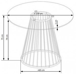 Masa Liverpool sticla - d120xh75 cm - Img 5