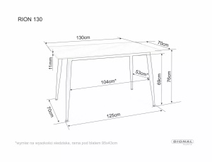 Masa Rion neagra L130xl70 cm - Img 2