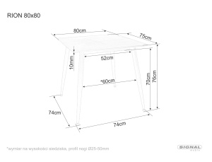 Masa Rion neagra L80xl80 cm - Img 4