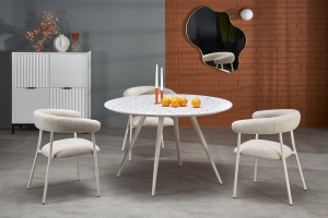 Masa rotunda Aramis terrazzo/alb ø120/h76 cm - Img 6