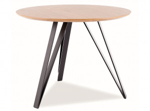 Masa Tetis stejar/negru ø100/h76 cm - Img 1