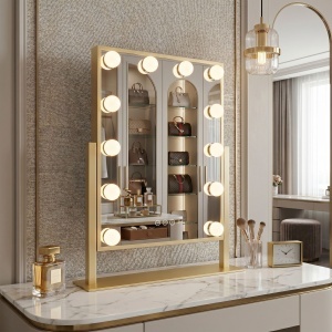 Oglindă LED HOLLYWOOD L.Gold 30x40 - Img 3