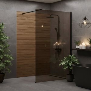 Paravan de dus Rea Flexi Brown / Black 140 - Img 6