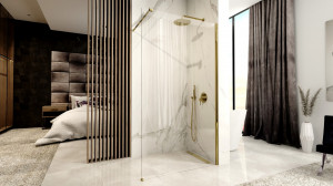 Paravan dus walk-in Aero Gold - 80x195 cm - Img 3