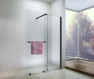 Paravan dus walk-in Cortis negru - 120x195 cm - Img 4