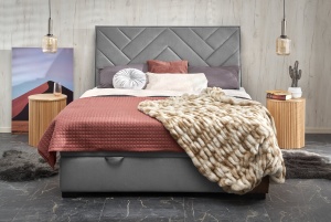Pat tapitat Continental 1 velvet gri – 160 x 200 cm - Img 3