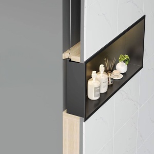 RAFT BAIE INCASTRAT PERETE LED 30x45 black - Img 6