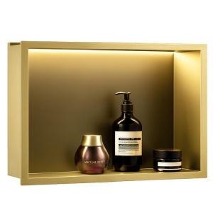 RAFT BAIE INCASTRAT PERETE LED 30x45 brush gold - Img 4