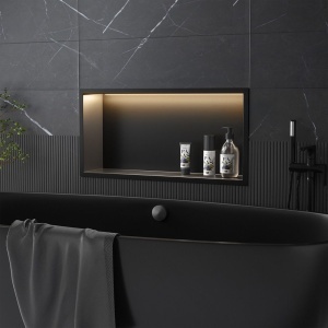 RAFT BAIE INCASTRAT PERETE LED 30x60 black - Img 2