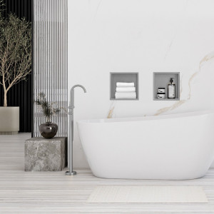 Raft incastrat pentru baie 30x30 argintiu periat - Img 6