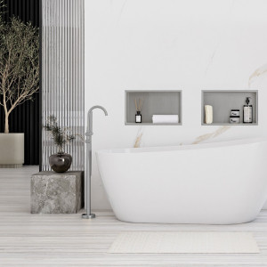 Raft incastrat pentru baie 30x45 argintiu periat - Img 5