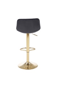 Scaun de bar H120 velvet negru/gold - Img 3