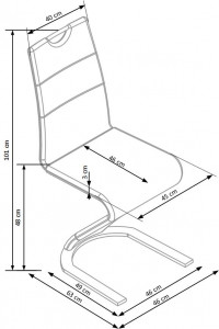 Scaun K188 piele ecologica negru - Img 3