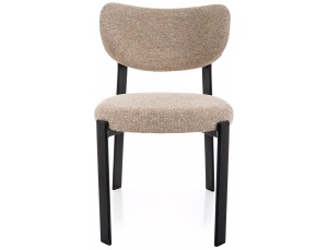 Scaun lemn tapitat Rin 253 bej/negru mat - H79 cm - Img 2