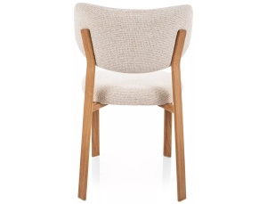 Scaun lemn tapitat Rin D 255 bej deschis/stejar - H79 cm - Img 4