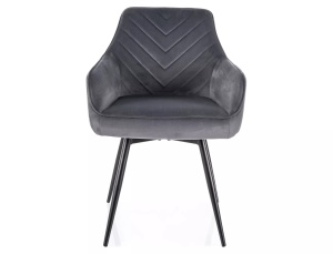 Scaun rotativ Servio velvet gri/negru Blu14 - Img 2