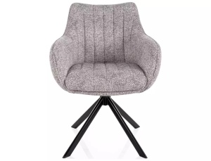 Scaun tapițat Azalia Leo gri deschis 04 / negru mat