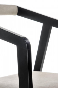 Scaun tapitat Azul Gri - Negru - H 79cm - Img 12