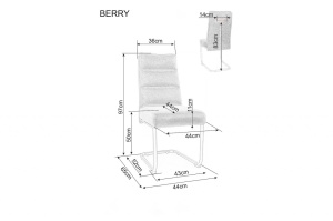 Scaun tapitat Berry Brego 18 gri inchis - Img 6