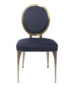 Scaun tapitat Cassari bleumarin/gold – H89 cm - Img 3