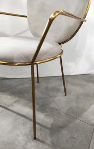 Scaun tapitat Etienne gri/gold – H95 cm - Img 2