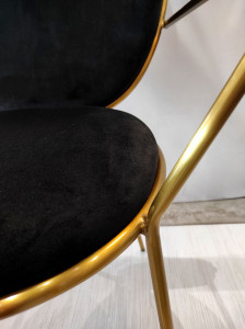 Scaun tapitat Etienne negru/gold – H95 cm - Img 3