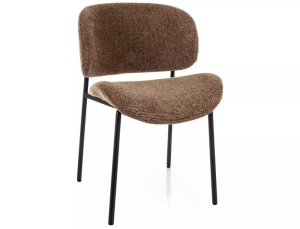 Scaun tapițat Kiso Noelle cappuccino 45 / negru mat - Img 2