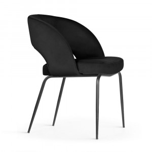 Scaun tapitat Lizbona negru/negru – H79 cm - Img 4