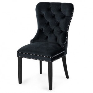 Scaun tapitat Madame negru-negru - H 101 cm