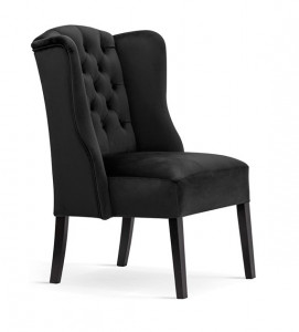Scaun tapitat Weronica negru – H101 cm